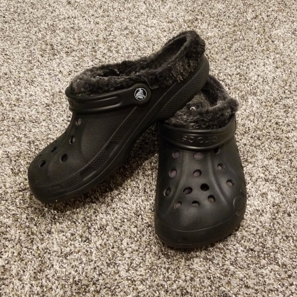 Crocs with fur